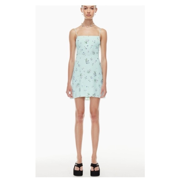 Sunday Best Jackson Spaghetti-strap Mini Dress Aritzia Blue Floral - Picture 1 of 16
